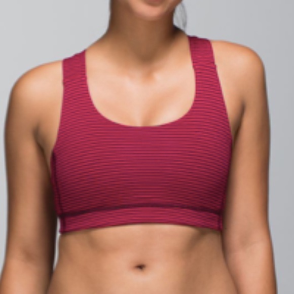 Lululemon All Sport Bra Hyper Stripe Bordeaux - Picture 8 of 8